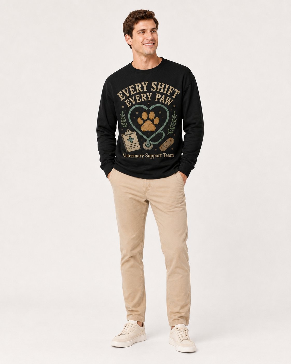 Every Shift Every Paw Vet Assistant Men's Long Sleeve Shirt